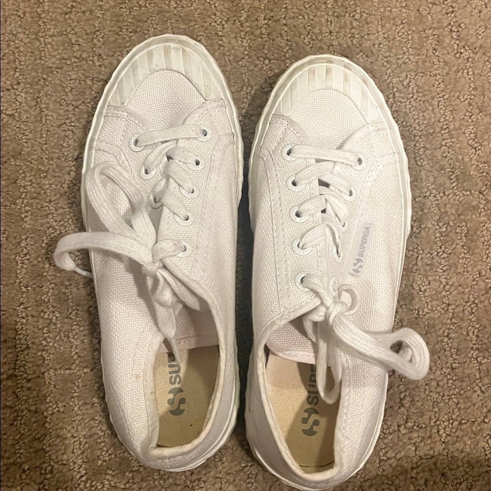 Supers White Canvas Sneakers